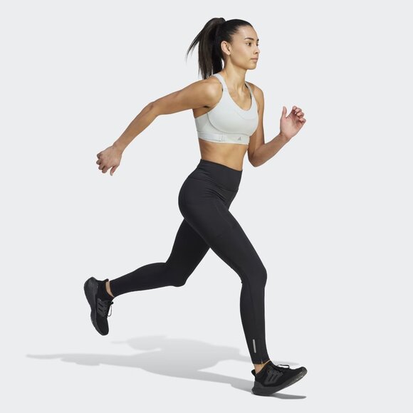 NWT White Sport Bra FastImpact Luxe Run High-Support adidas - Picture 1 of 13